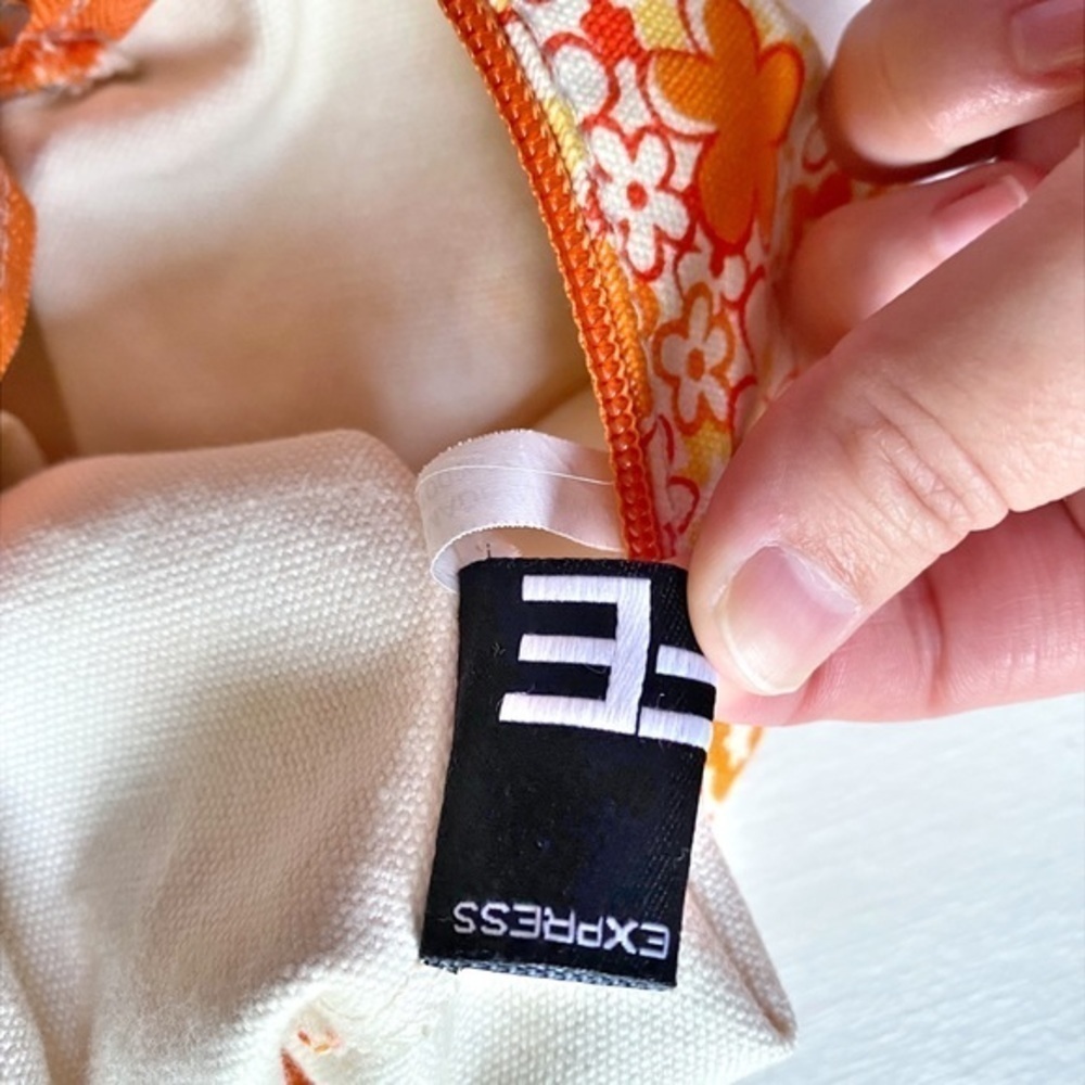 Fashion‎ Express Small Orange Retro Floral Crossbody Bag - Picture 13 of 15